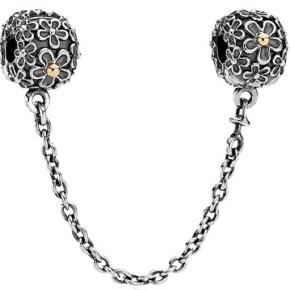 Pandora Silver and Gold Floral Charm Bracelet - Picture 5 of 5